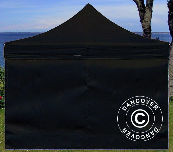 Standard sidevæg til FleXtents, 3m, Sort - Image 3