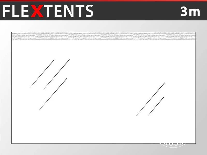 Standard sidevæg til FleXtents, 3m, Transparent