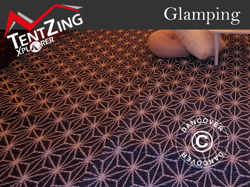 Tæpper til 5m TentZing® glampingtelt, 2 stk., Blå/Hvid