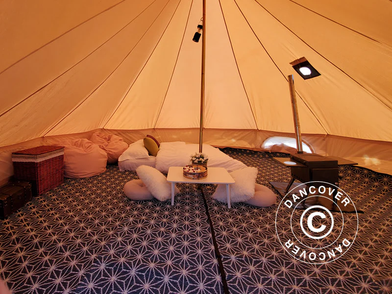 Tæpper til 5m TentZing® glampingtelt, 2 stk., Blå/Hvid - Image 2