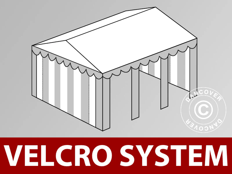 Tagdug med velcro til partytelt Original 5x6m, Hvid/Grå