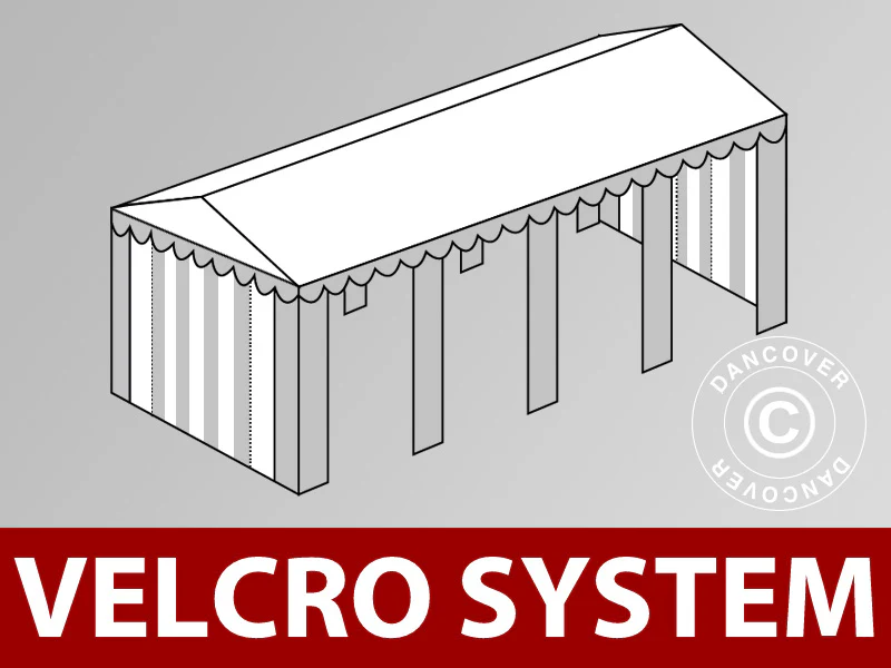Tagdug med velcro til partytelt Original 6x8m, Hvid/Grå