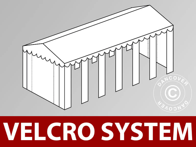 Tagdug med velcro til partytelt SEMI PRO Plus CombiTents® 7x12m, Hvid