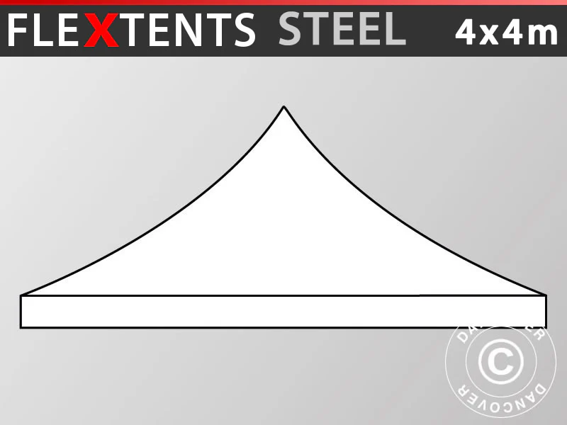 Tagdug til foldetelt FleXtents Steel og Basic v.3 4x4m, Hvid