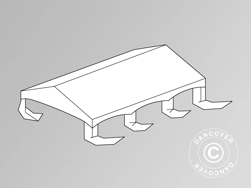 Tagdug til Partytelt Original 4x6m PVC, "Arched", Hvid