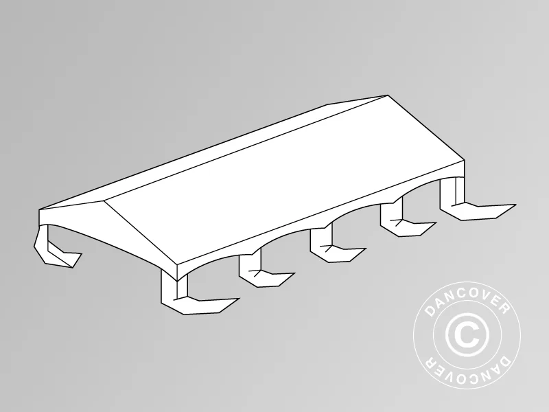 Tagdug til Partytelt Original 4x8m PVC, "Arched", Hvid