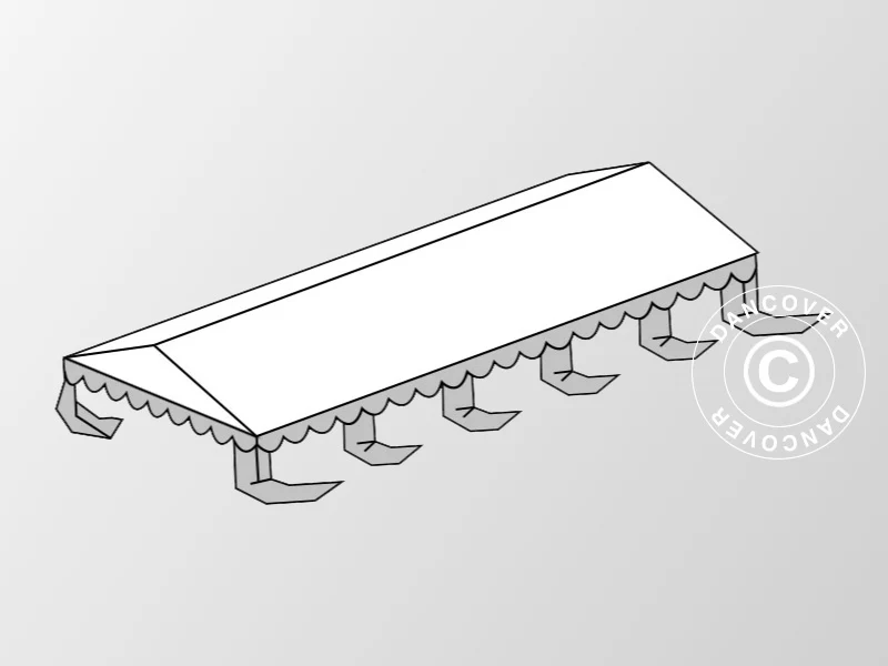 Tagdug til Partytelt Original 5x10m PVC, Hvid/Grå