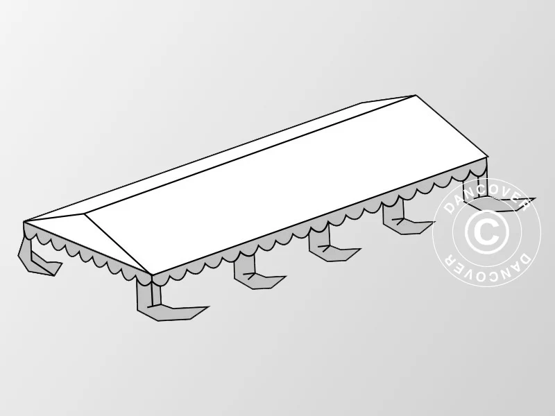 Tagdug til Partytelt Original 6x8m PVC, Hvid/Grå