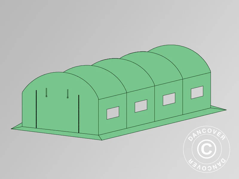 Tagdug til polytunnel drivhus, 3x6x2m, 140 g/m2 PE, Grøn