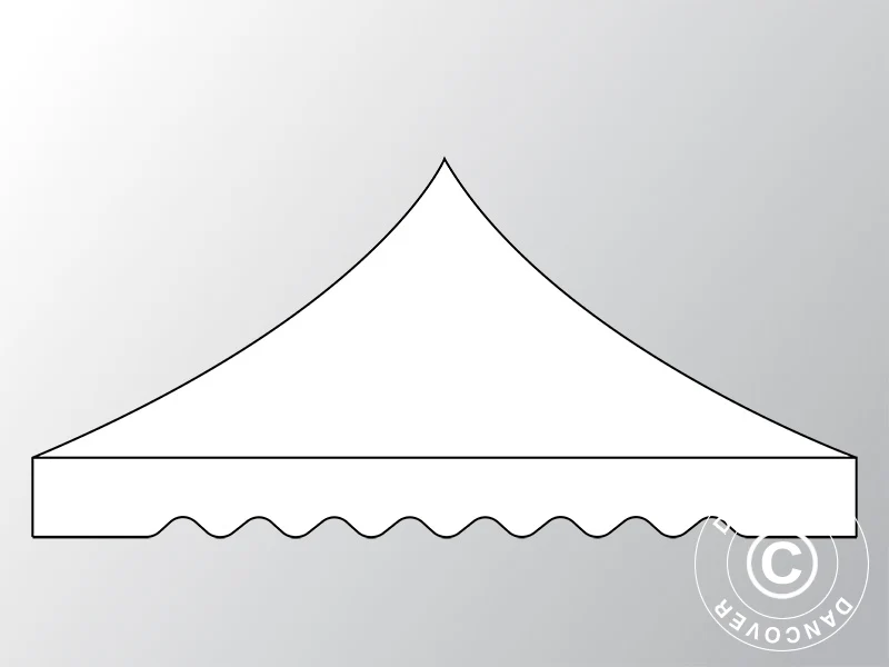 Tagdug "Wave" til Foldetelt FleXtents 3x6m, Hvid