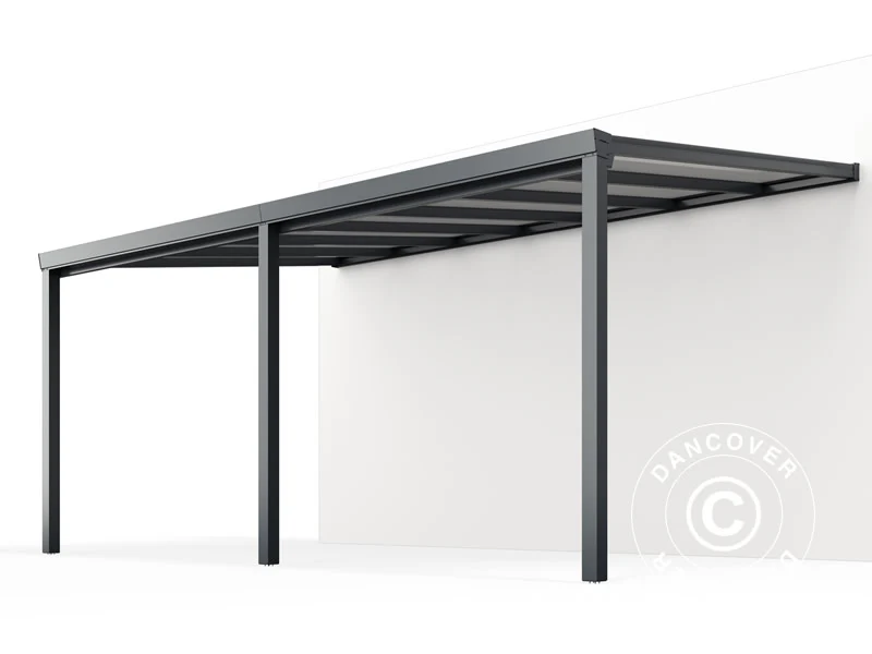 Terrasseoverdækning Easy m/polycarbonattag, 3x6m, Antracit - Image 5