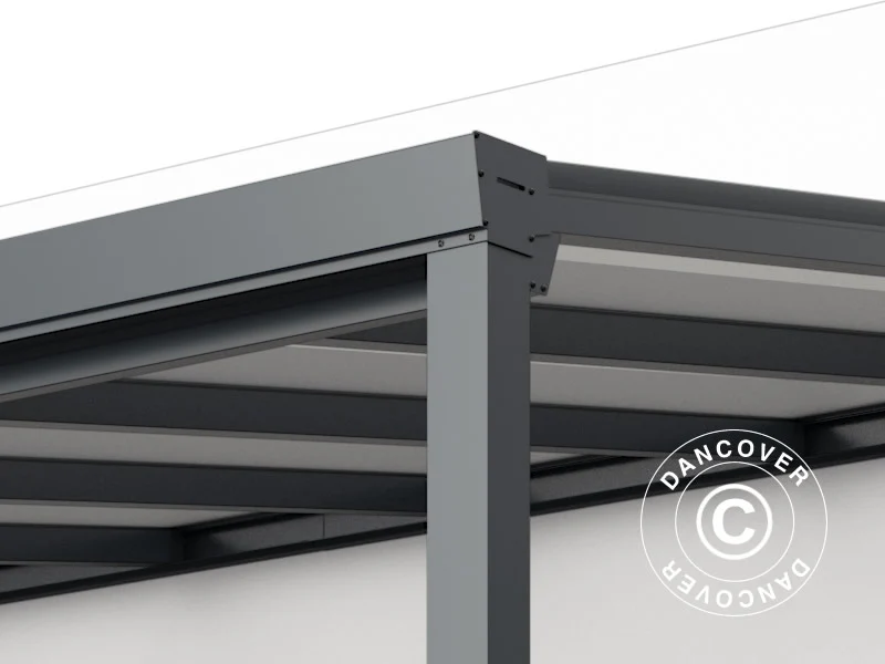 Terrasseoverdækning Easy m/polycarbonattag, 3x6m, Antracit - Image 6