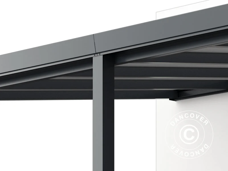 Terrasseoverdækning Easy m/polycarbonattag, 3x6m, Antracit - Image 8