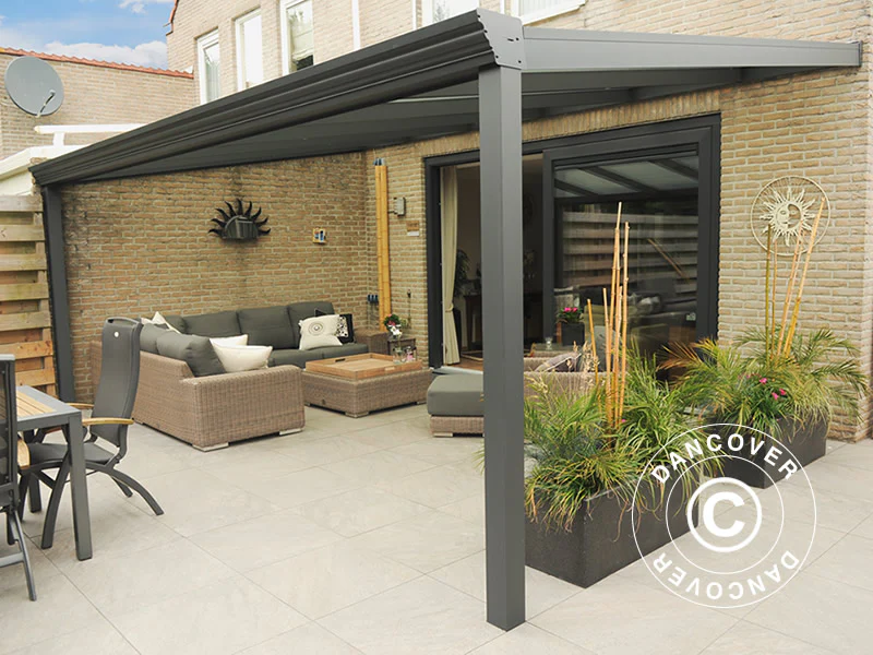 Terrasseoverdækning Expert m/polycarbonattag, 3x4m, Antracit - Image 5