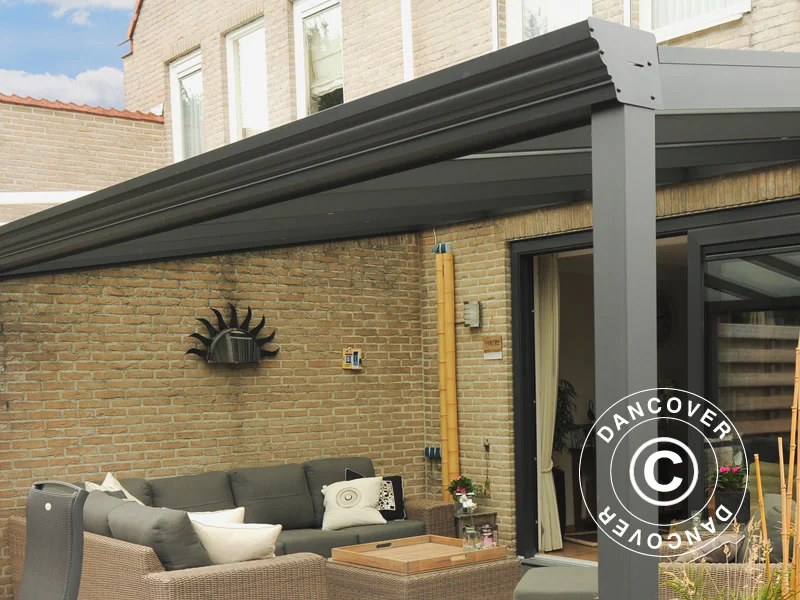 Terrasseoverdækning Expert m/polycarbonattag, 4x4m, Antracit - Image 9