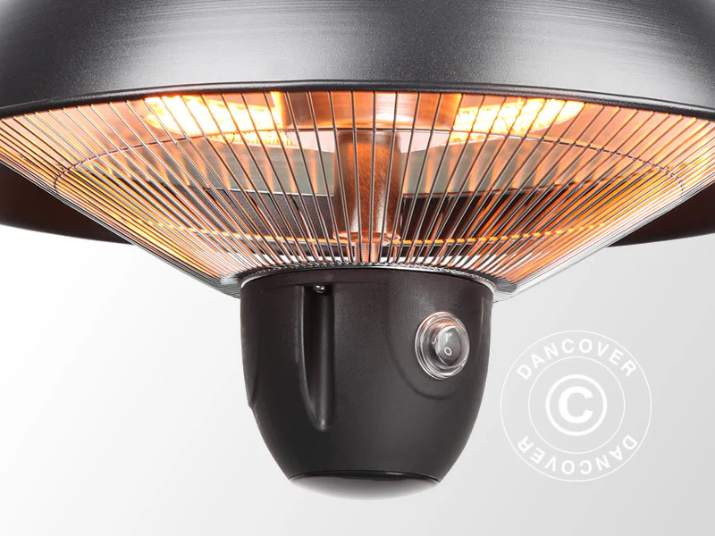 Terrassevarmer, varmelampe halogen MINNA m/fjernbetjening, 1500W, Sort - Image 3