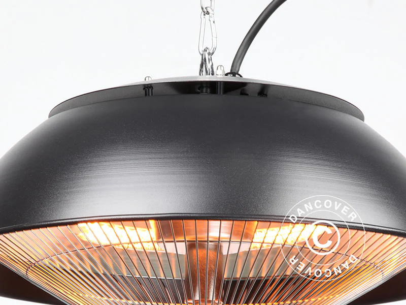Terrassevarmer, varmelampe halogen MINNA m/fjernbetjening, 1500W, Sort - Image 4