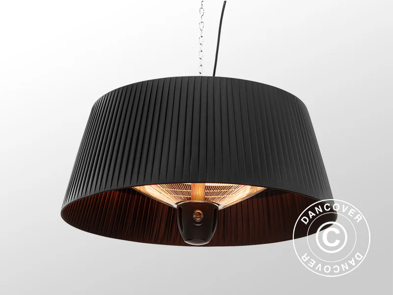 Terrassevarmer, varmelampe med halogen IKEMA m/fjernbetjening, 1500W, Sort - Image 2