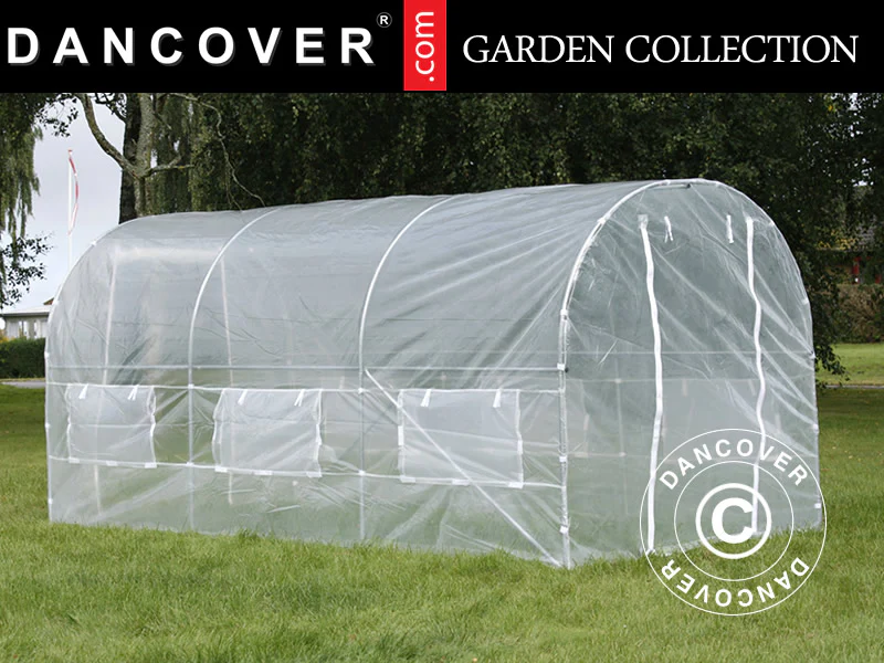 Polytunnel Drivhus 2x4,5x2m, 9m², Transparent